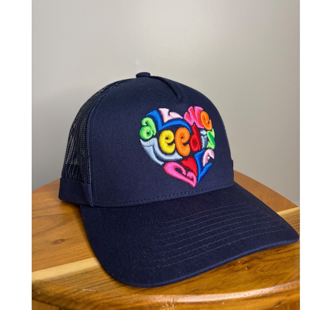 G/FORE Mens Blue Embroidered All We Need is Golf Heart Logo Mesh Snapback Hat